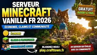 Miniature : Serveur Minecraft Vanilla FR 2026 – Économie, claims et communauté