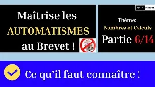 Miniature : Brevet - maîtrise les Automatismes ! Nombres et calculs 6/14 #brevet #calculmental #maths #math