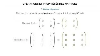 Miniature : Matrices : Cours Résumé