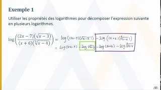 Miniature : Propriétés des logarithmes – Application