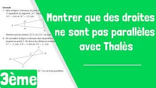 Miniature : Comment montrer que des droites ne sont pas parallèles avec le théorème de Thalès ?