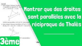 Miniature : Comment montrer que des droites sont parallèles avec la réciproque du théorème de Thalès ?