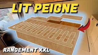 Miniature : Le MEILLEUR lit peigne : RAPIDE & PAS CHER pour VAN aménagé ! Sans Tasseau et hyper Pratique !