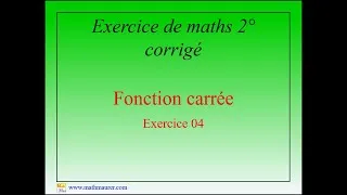 Miniature : Fonction carré - Exercice 04