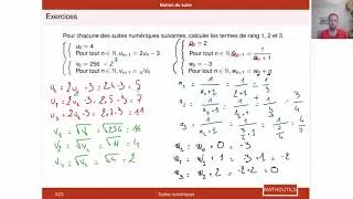 Miniature : [1G/1T - Exos] Calculer les termes d'une suite définie par récurrence - Suites #02