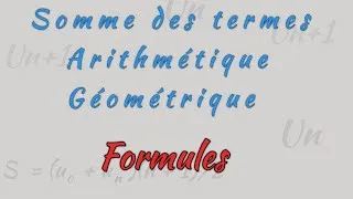 Miniature : Suite arithmétique, suite géométriques, définitions et propriétés, première, terminale.