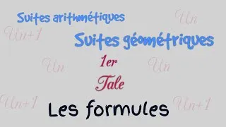 Miniature : Suite arithmétique, suite géométriques, définitions et propriétés, première, terminale.