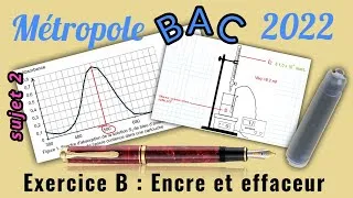 Miniature : Correction BAC 2022, métropole, bleu aniline, Absorbance, oxydant/réducteur, Beer-Lambert, dilution