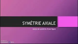Miniature : 6ème-Symétrie axiale-Axe de symétrie
