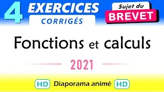 Miniature : Brevet Maths exercices Fonctions et calculs 2021