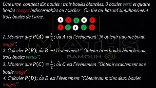 Miniature : Exercice de Probabilité Examen 2022 n Pc & Svt