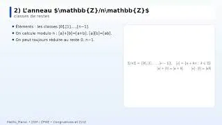 Miniature : ZnZ et la congruence, cas p premier | 2SM & CPGE