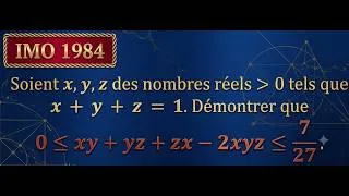 Miniature : IMO 1984 Maîtriser les Inégalités Algébriques Schur et IAG