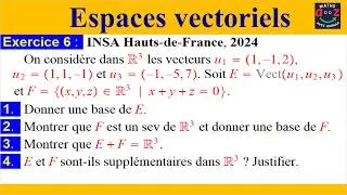 Miniature : Exercice corrigé Espace vectoriel : somme de deux sous espaces vectoriels