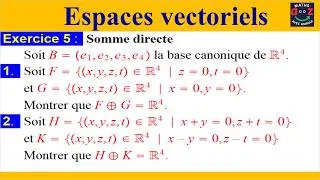Miniature : Exercice corrigé espace vectoriel : Somme directe