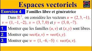 Miniature : Exercice corrigé espace vectoriel : Familles libre et génératrice