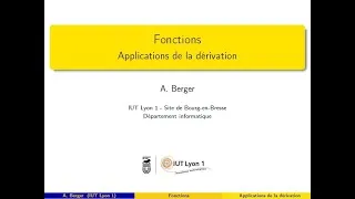 Miniature : Fonctions : Application de la dérivation 2 : Variations d'une fonction