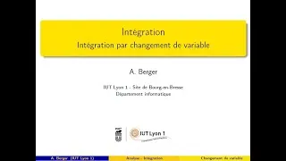 Miniature : Intégration : Calcul par un changement de variable