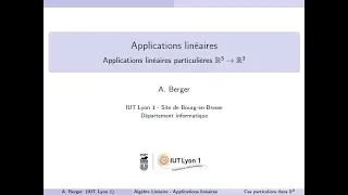 Miniature : Exemple d'application linéaire dans R3 : Projection sur un plan parallèlement à une droite