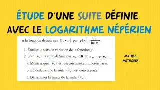 Miniature : Étude d'une suite définie avec le logarithme népérien