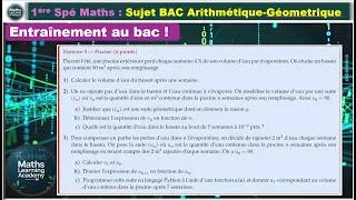 Miniature : Suites géométrique et arithmético-géométrique + Python — Piscine CORRIGÉ | 1ère Spé Maths
