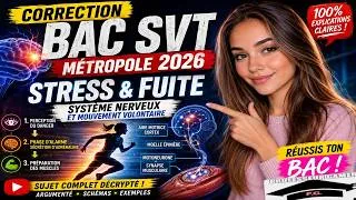 Miniature : BAC SVT Métropole jour 1 : Élément de Correction Sujet "Stress et Fuite"