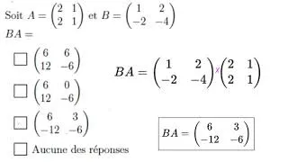 Miniature : Analyse Math S1 - Corrigé  QCM examen
