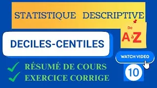 Miniature : ✅(10) Cours + Exercice Corrigé : DECILES CENTILES ; COMMENT LES CALCULER ET LES INTERPRÉTER ?