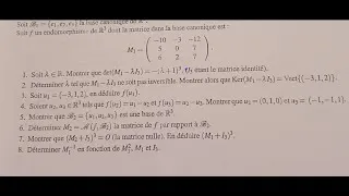 Miniature : Correction de l'Examen de rattrapage d'Algèbre  PC - FSM 2024 (Exercice 3)