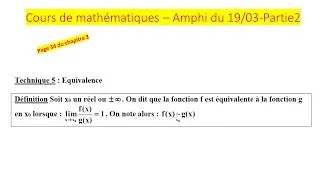 Miniature : Vidéo 35-2 : Amphi 14 - Calcul de limites à l'aide des équaivalents