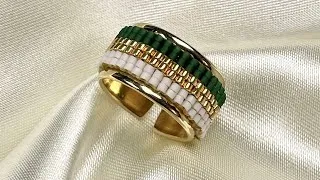 Miniature : Tuto - Bague Tissage Miyuki