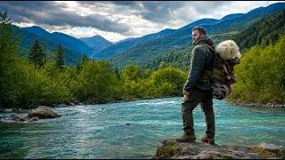 Miniature : 2 Jours de Bushcraft Solo au Bord de la Rivière : Rencontre avec des chevreuils et Repas Rustique
