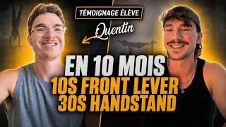 Miniature : En 10 mois de coaching Quentin fait x10 sur son front lever et handstand
