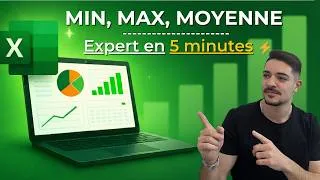 Miniature : Utiliser MIN, MAX, MOYENNE sur Excel - Cas exemple