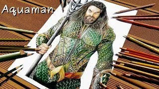 Miniature : DESSINER AQUAMAN ! (Jason Momoa) Dessin HYPER-REALISTE aux Crayons de Couleur PRISMACOLOR