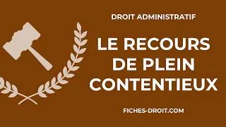 Miniature : Le recours de plein contentieux (définition, domaines et conditions)