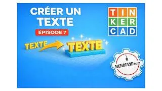 Miniature : Tinkercad tutoriel débutant : créer un texte 3D (porte-clé, prénom) Épisode 7