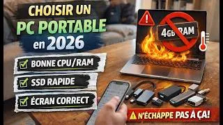 Miniature : Comment choisir un ordinateur portable en 2026 : guide complet (CPU, RAM, SSD, écran, batterie)