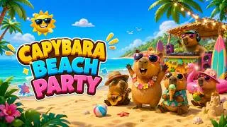 Miniature : Capybara Beach Party 🏖️ | Chanson Enfants Fun & Danse Été ☀️
