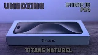 Miniature : Unboxing - Découverte de l'iPhone 15 Pro titane naturel avec verre trempée et coque de protection.
