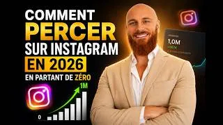 Miniature : Comment PERCER sur Instagram en 2026 en partant de ZÉRO (méthode d'un compte à 1M)