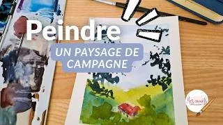 Miniature : Peindre un paysage de campagne à l'aquarelle — technique lâcher prise