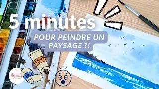 Miniature : Un paysage en moins de 5 minutes ? Paysage aquarelle facile et rapide