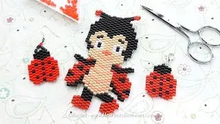 Miniature : DIY - COCCINELLE Charms ou Poupée en perles a repasser BRICK STITCH - Tuto complet