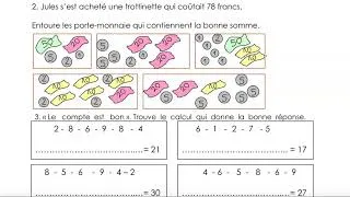 Miniature : Maths 4P HARMOS Fiche 130