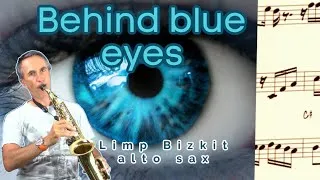 Miniature : Behind blue eyes  🔥🎷 | Limp Bizkit |  alto saxophone w/ solo & sheet music