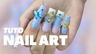 Miniature : TUTO NAIL ART - Ma cliente m'a laissé carte blanche ! 💙🦋