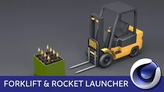 Miniature : Forklift and Rocket Launcher - Cinema 4D