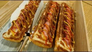 Miniature : Gaufres à la saucisse façon Hot-Dog - STREET FOOD KORÉENNE