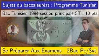 Miniature : Fonctions  Logarithmes , exponentielles — Exam 1994 Principale (Tunisie) — 2 Bac Pc/Svt